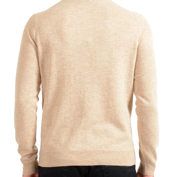 Malo Optimum Men's Beige Wool Cashmere Turtleneck Pullover Sweater - Picture 3 of 6